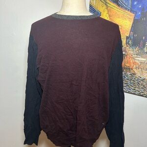 American Eagle Outfitters Maroon and Black Long Sleeve Tee